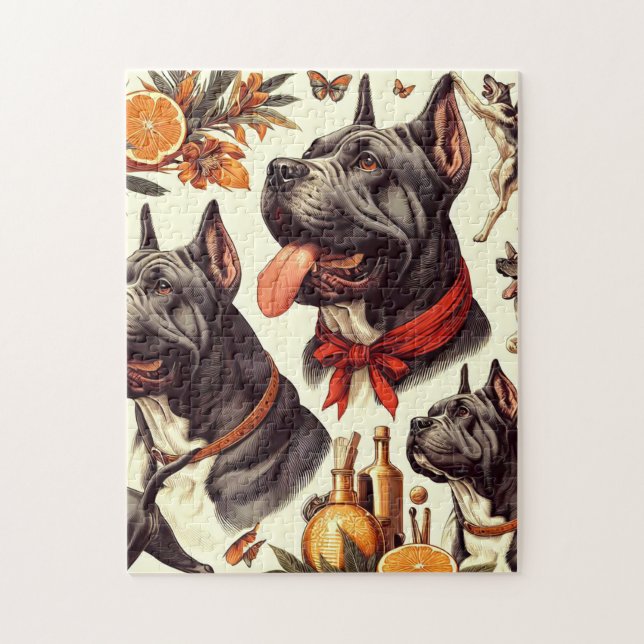 Puzzle Illustration vintage Cane Corso (Vertical)