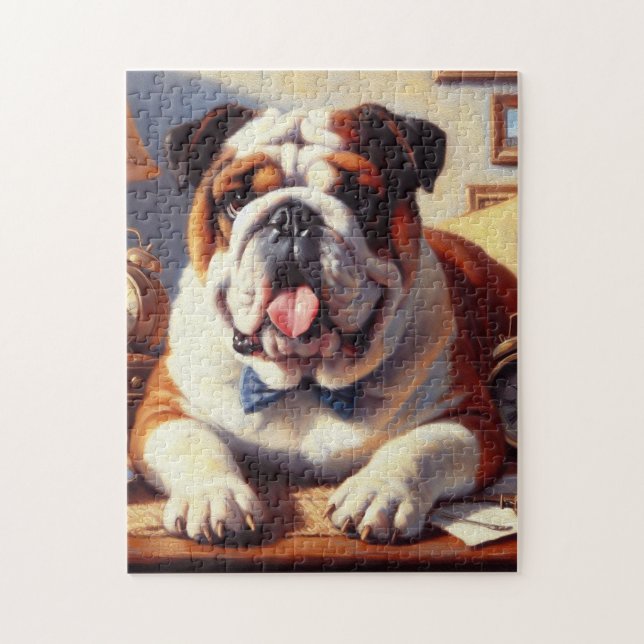 Puzzle Illustration vintage de Bulldog (Vertical)
