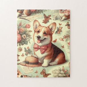 Puzzle Illustration vintage de Corgi Cardigan gallois