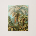Puzzle Illustration vintage de la forêt tropicale de palm<br><div class="desc">Illustration vintage décorative avec palmiers exotiques et fougères.</div>