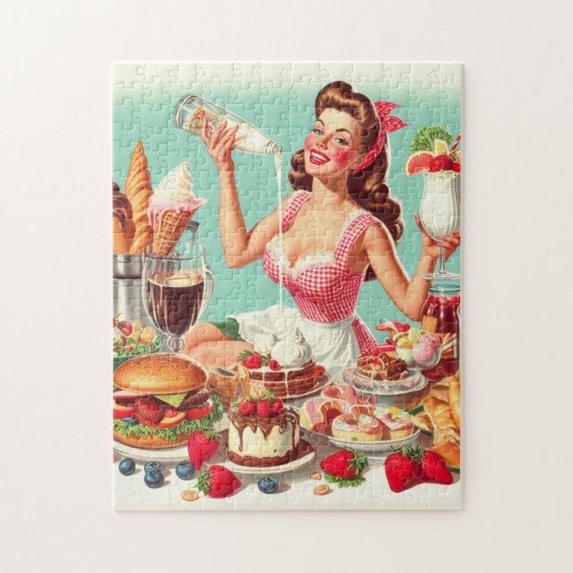 Puzzle Illustration vintage de l'alimentation (Vertical)