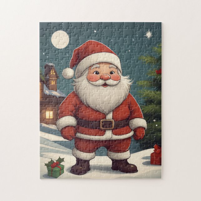 Puzzle Illustration vintage de Père Noël pour Noël  (Vertical)