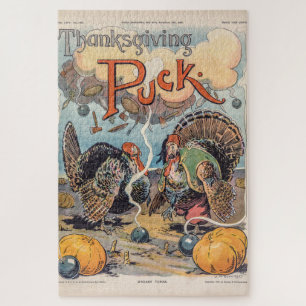 Puzzle Illustration Vintage de Thanksgiving Puck