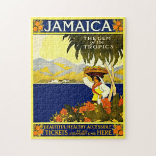 Puzzle Illustration vintage de voyage en Jamaïque