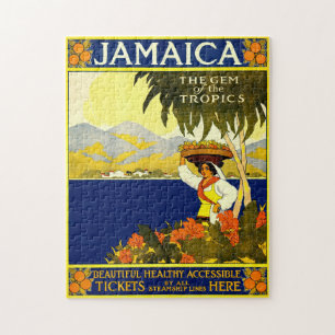 Puzzle Illustration vintage de voyage en Jamaïque