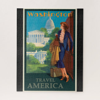 Puzzle Illustration vintage des voyages à Washington DC