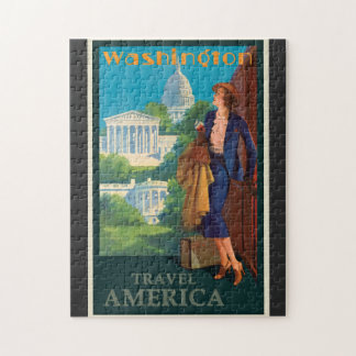 Puzzle Illustration vintage des voyages à Washington DC