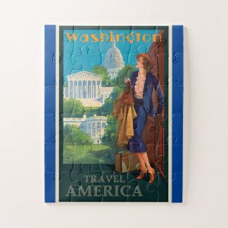Puzzle Illustration vintage des voyages à Washington DC