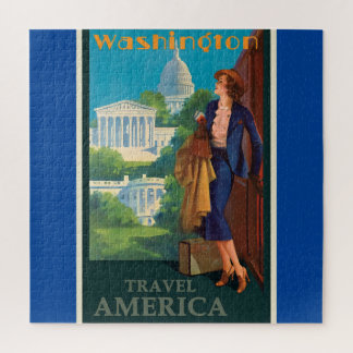 Puzzle Illustration vintage des voyages à Washington DC