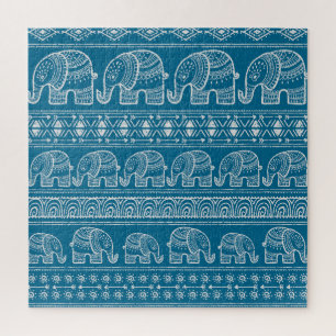 Puzzle Illustration vintage du cadre éléphant