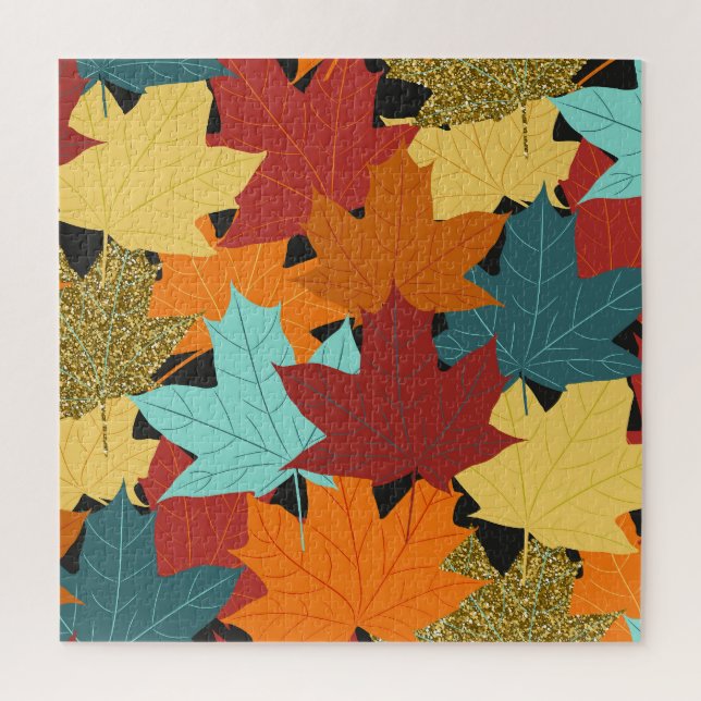 Puzzle Illustration Vintage Feuille de l'érable d'automne (Vertical)