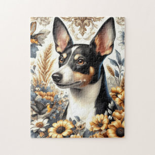 Puzzle Illustration vintage Rat Terrier