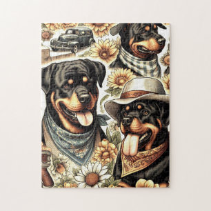Puzzle Illustration vintage sans fil