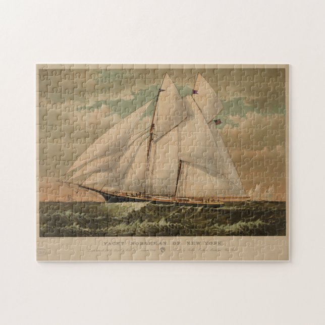 Puzzle Illustration vintage Schooner Yacht (1882) (Horizontal)