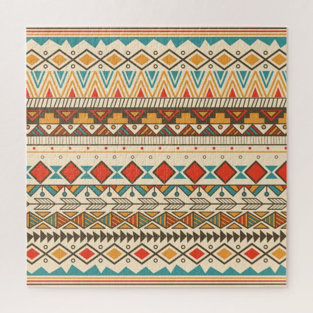 Puzzle Illustration Vintage tribale aztèque (Vertical)