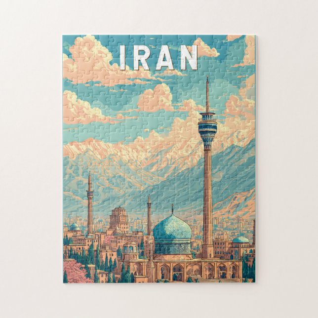 Puzzle Illustration Voyage Iran Art Vintage (Vertical)