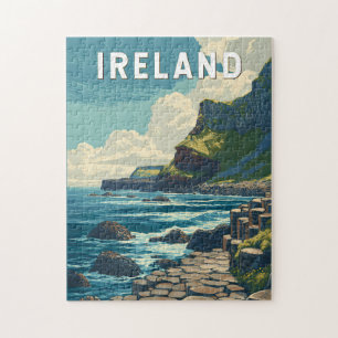 Puzzle Illustration Voyage Irlande Art Vintage