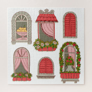 Puzzle Illustrations avec Windows Vintage : Artistique.
