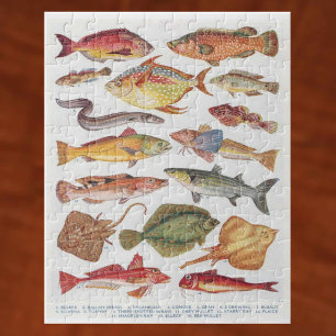 Puzzle Illustrations vintages du poisson d'eau salée