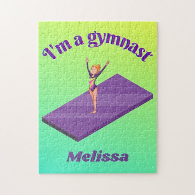 Puzzle I'm A Gymnast - Girl with/ Leotard on Purple Gym M (Vertical)