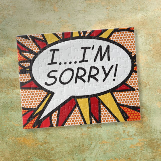 Puzzle I'M SORRY Fun Retro Comic Book Pop Art (I'M SORRY Apology Fun Retro Comic Book Jigsaw Puzzle)