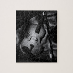 Puzzle Image de b&W à vie morte d'un violon