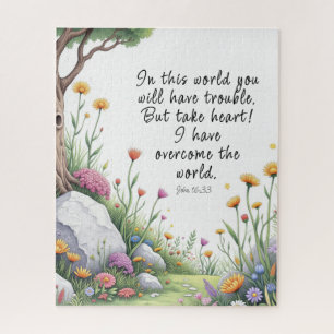 Puzzle Image de verset biblique Jean 16:33 Affiche