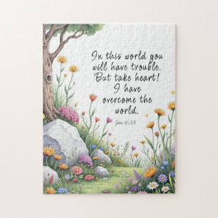 Puzzle Image de verset biblique Jean 16:33 Affiche
