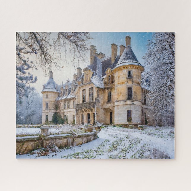 Puzzle Imaginaire Abandon du château français en hiver (Horizontal)