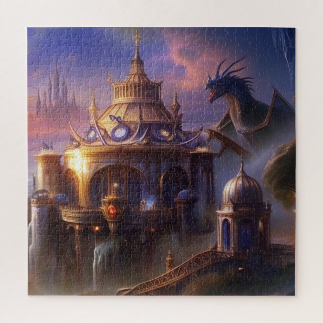 Puzzle Imaginaire Art Fairytale Châteaux Mystical Dragon (Vertical)