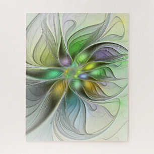 Puzzle Imaginaire coloré Fleur moderne Abstrait Fractal
