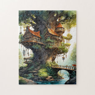 Puzzle Imaginaire d'aquarelle en bois blanc
