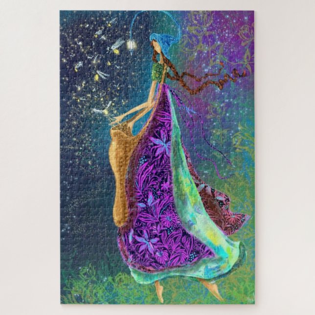 Puzzle Imaginaire de dessin Vintage de lucioles (Vertical)