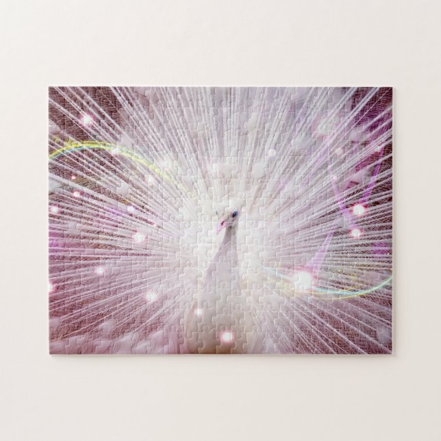 Puzzle Imaginaire de paon dans le rose (Horizontal)