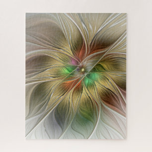 Puzzle Imaginaire Floral Avec Or Moderne Abstrait Fractal