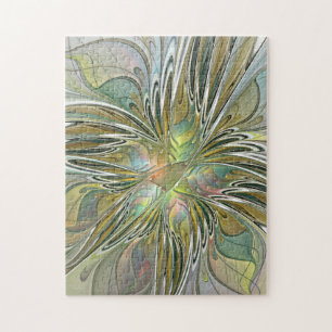 Puzzle Imaginaire Floral Fleur Art Fractal Moderne Avec O