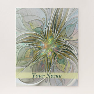 Puzzle Imaginaire floral Fleur fractale moderne W. Gold N