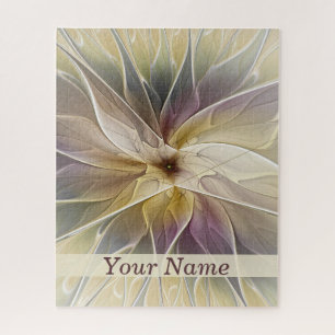 Puzzle Imaginaire Floral Gold Eggplant Nom de l'art Abstr