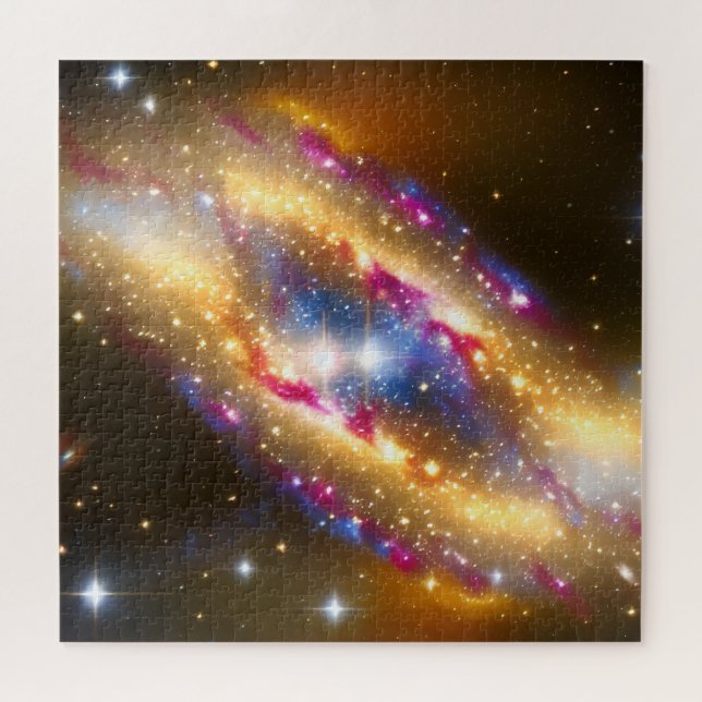 Puzzle Imaginaire Gold Blue et rose amusant Nebula image (Horizontal)