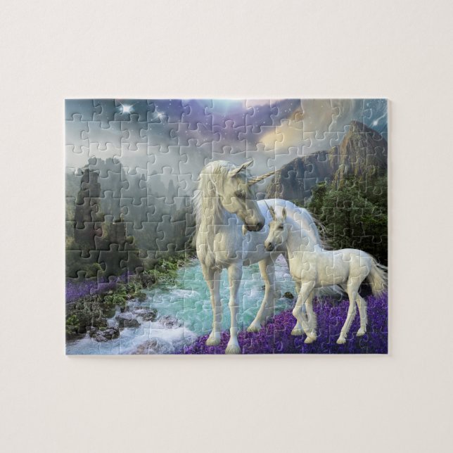 Puzzle Imaginaire licorne et poulain mystique (Horizontal)