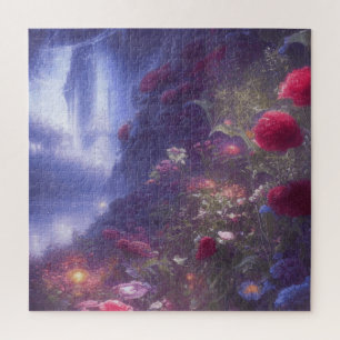 Puzzle Imaginaire Misty Rainy Magical Garden River Paysag