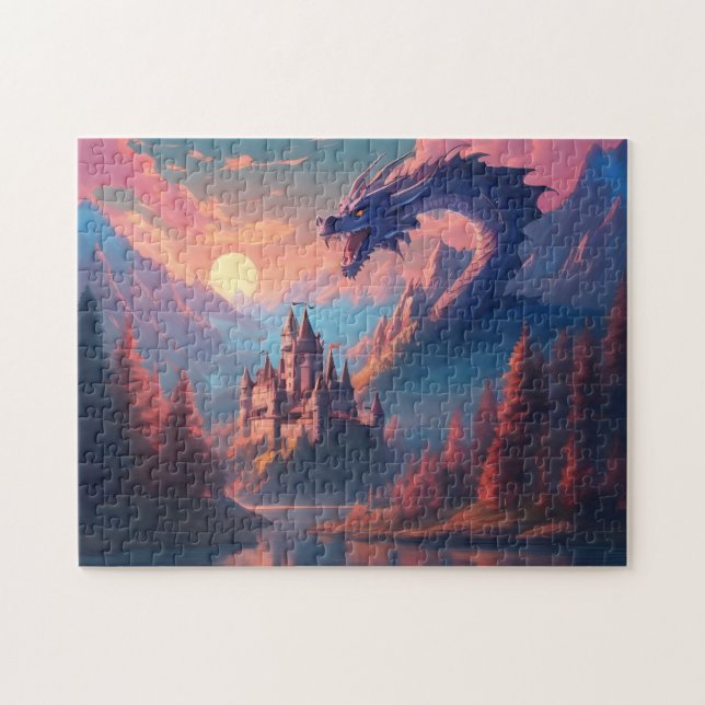 Puzzle Imaginaire Paysage Château Dragon (Horizontal)