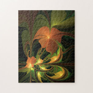 Puzzle Imaginaire Plante Abstrait rouille verte Brown fra