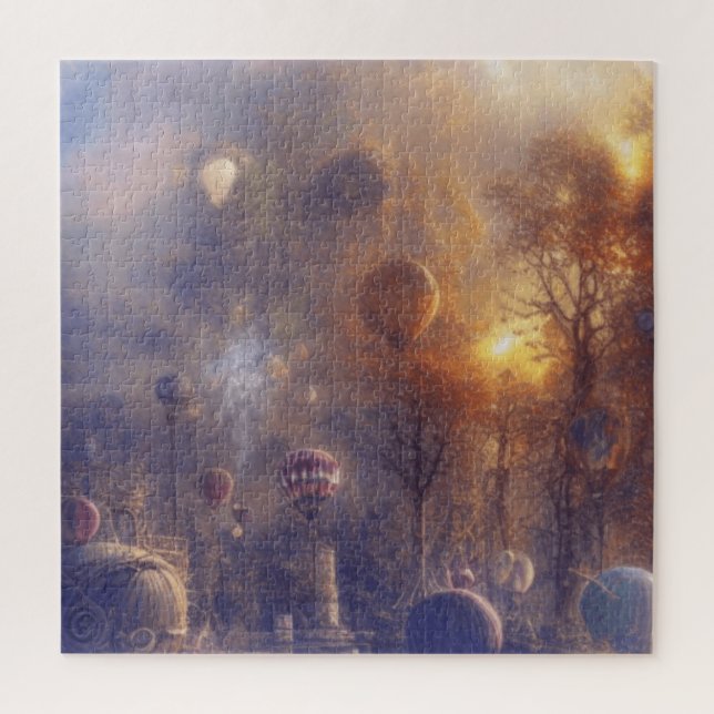 Puzzle Imaginaire Steampunk Ballons Vintages à air chaud (Vertical)