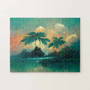 Puzzle Imaginaire tropical Mer & Palmiers