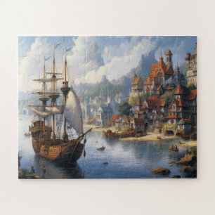 Puzzle Imaginaire Waterfront Village & Ship
