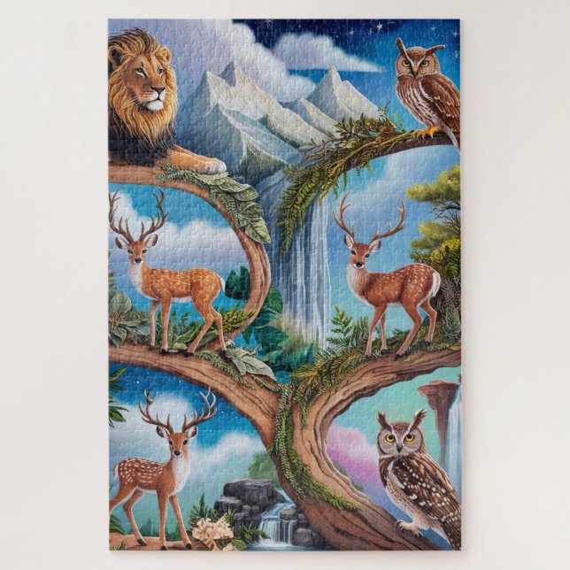 Puzzle Imaginaire Whimsical de la faune Miniature complex (Vertical)