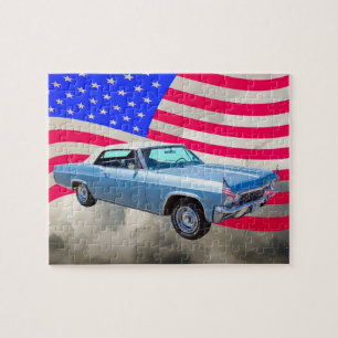 Puzzle Impala 1965 de Chevy 327 avec le drapeau américain