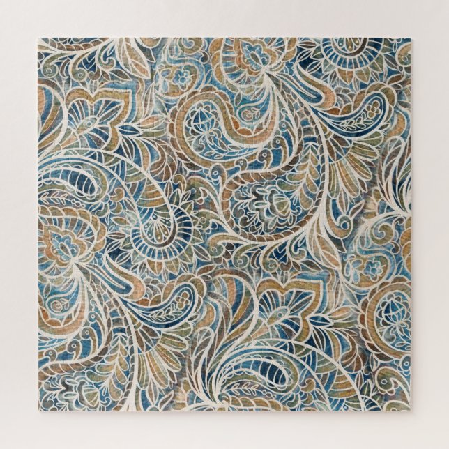 Puzzle Impression à main Paisley multicolore (Vertical)