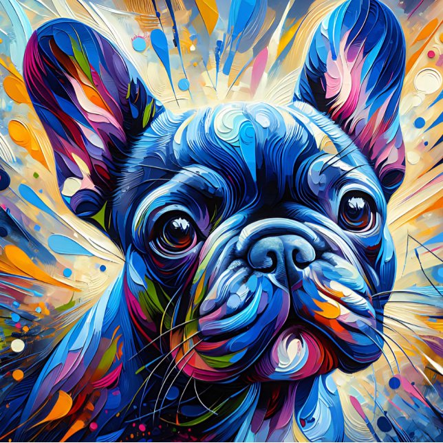 Puzzle Impression acrylique bleue de Bouledogue français  (Créateur téléchargé)